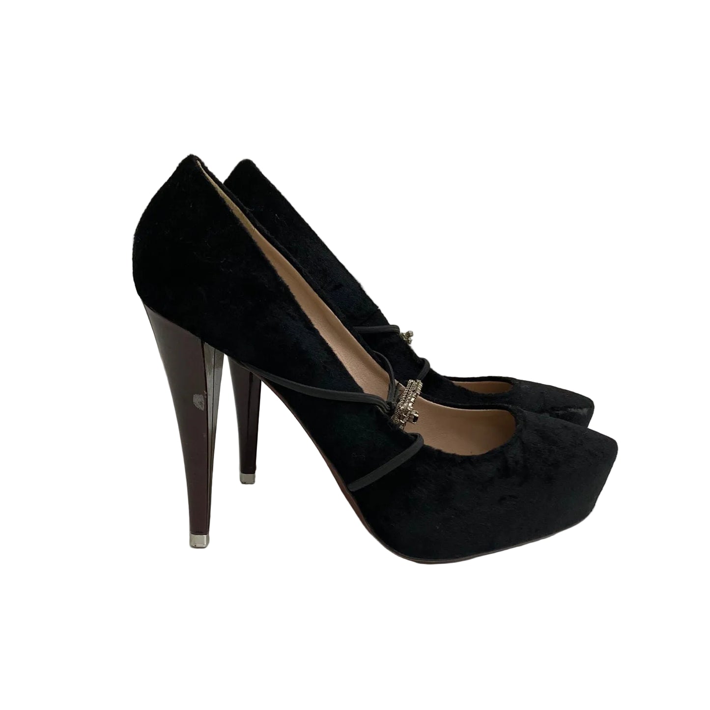 Sapato Nina Ricci Preto Veludo Tam 34 Br