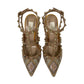 Sandália Valentino Rockstud Strass Laranja Tam 34 Br