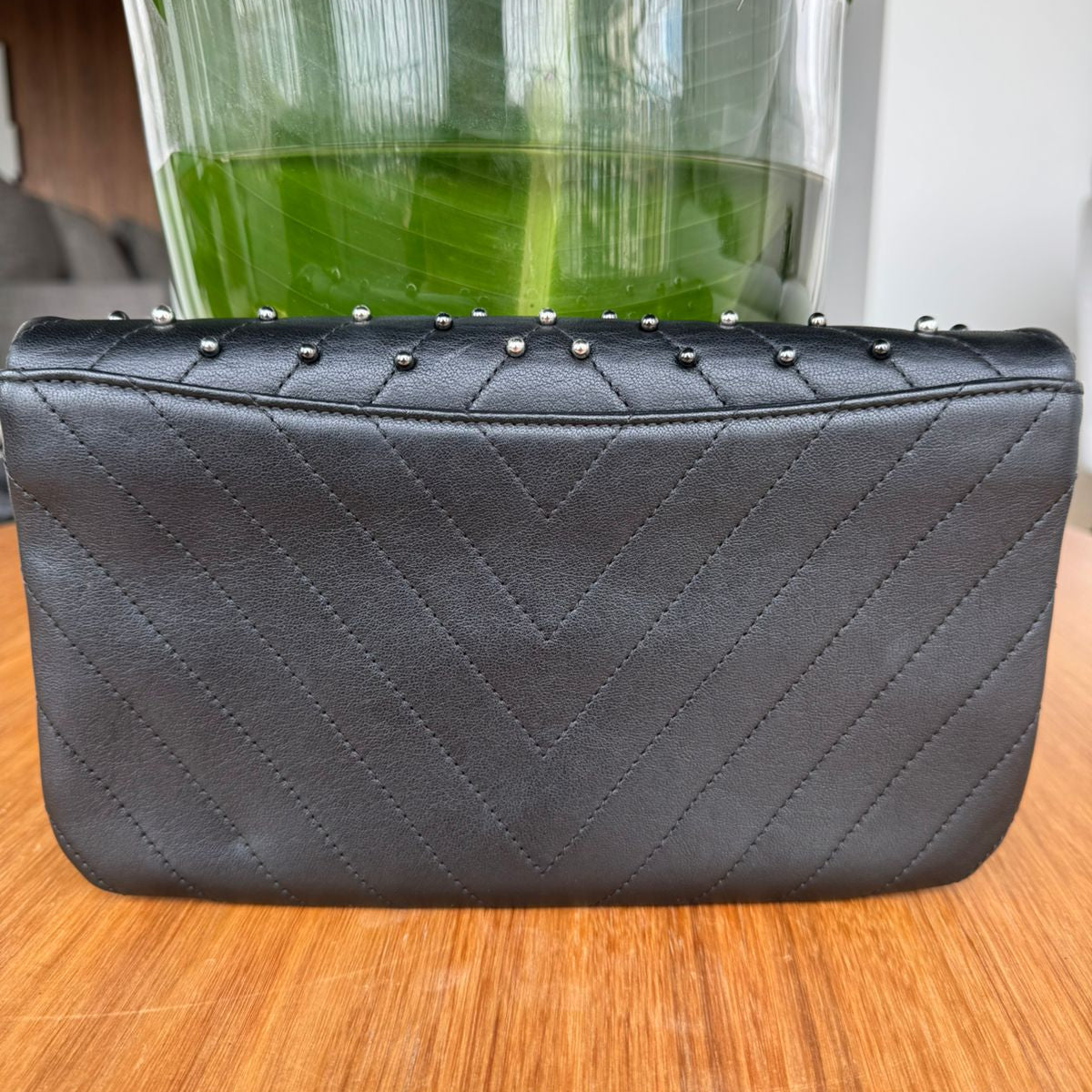 Clutch Chanel Lambskin Chevron Preta