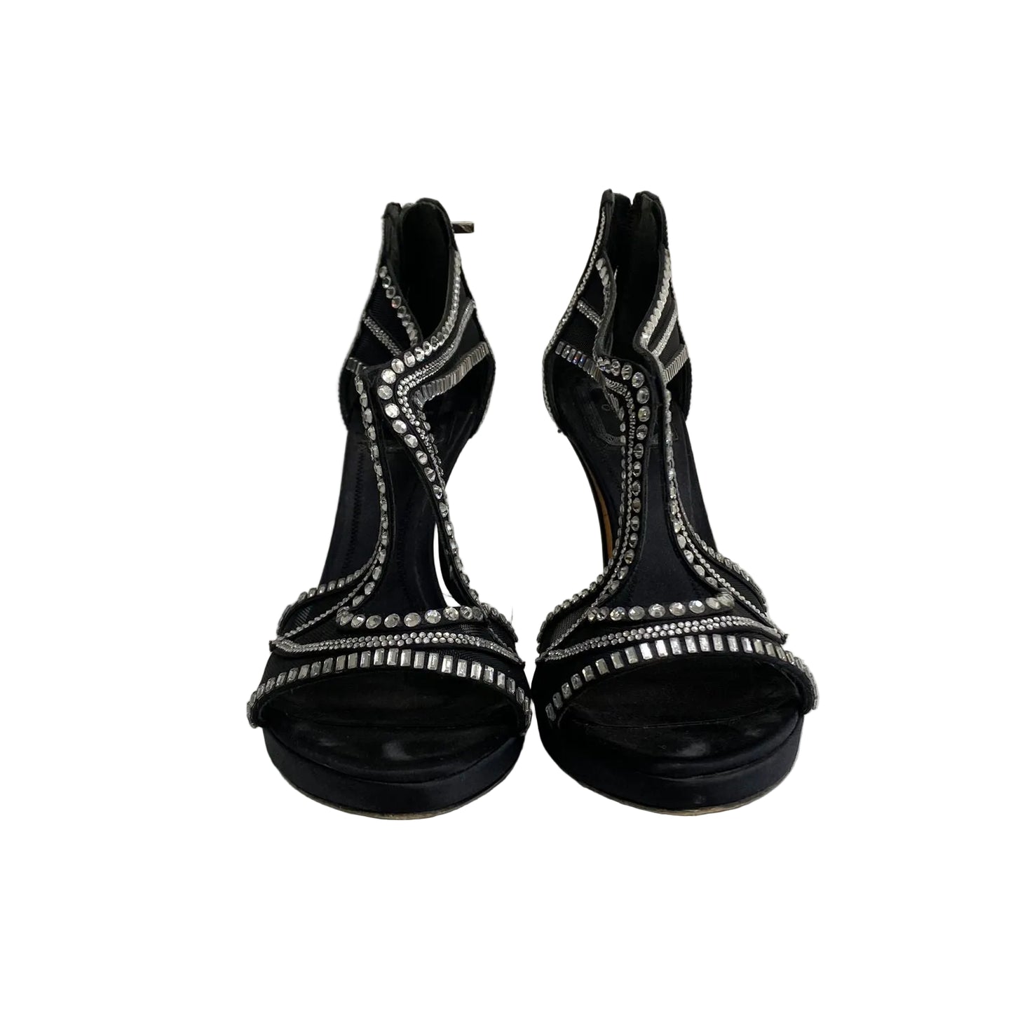 Sandalia Dior Preta Strass Tam 37 Br