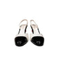 Sapato Chanel Slingback Preto e Branco Maça Tam 36,5 BR