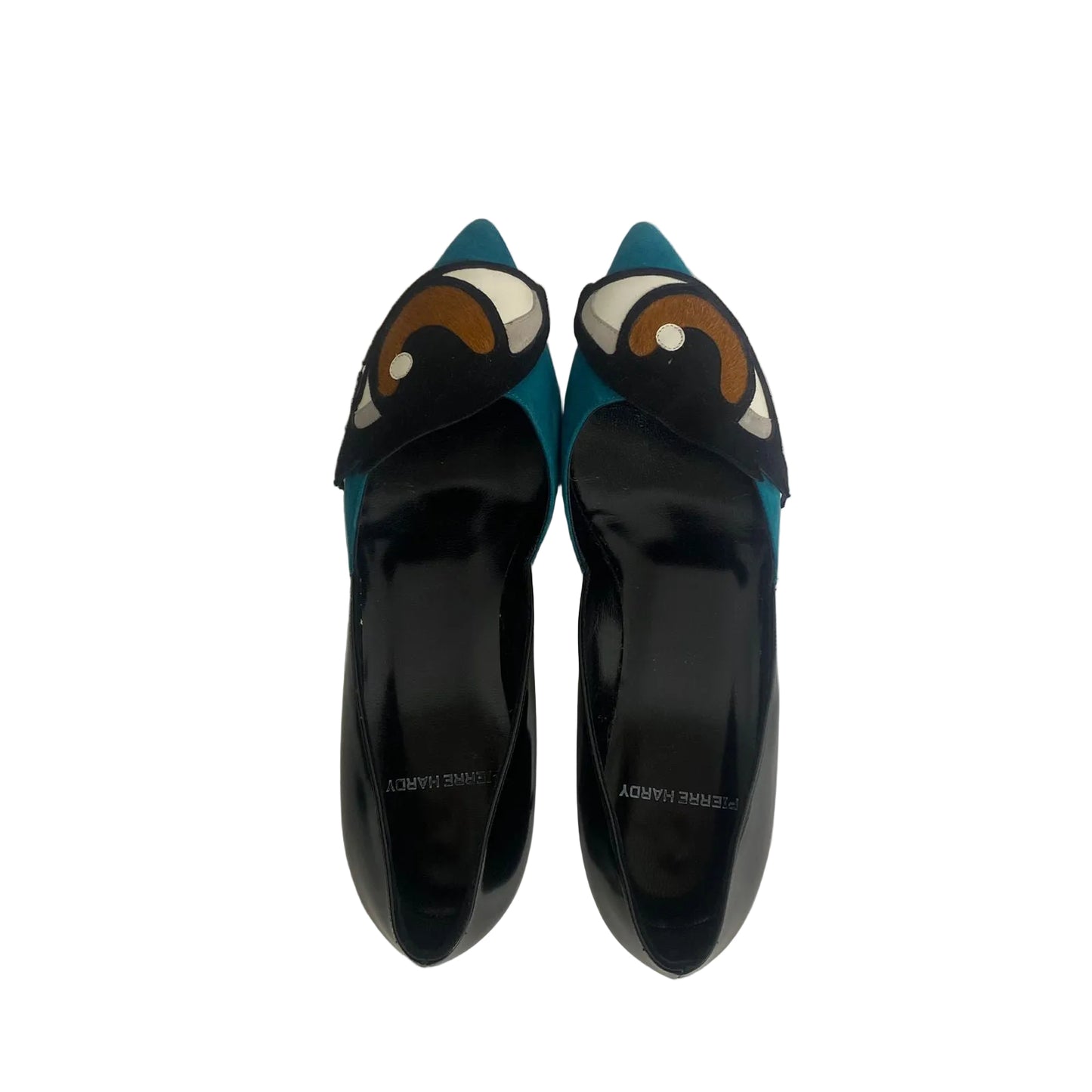 Scarpin Pierre Hardy Turquesa e Preto Olho Tam 34,5 Br