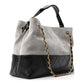 Bolsa Chanel Suede Calfskin Shiny Preto e Cinza