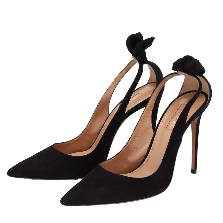 Sandalia Aquazzura Preta Veludo Tam 35 Br