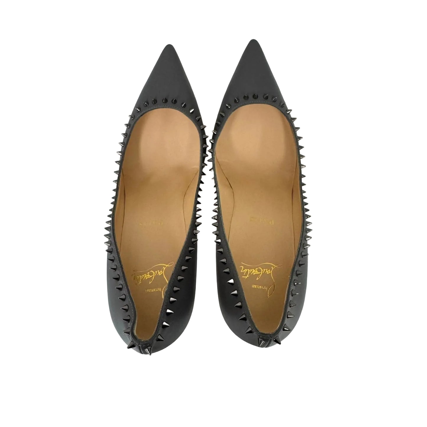 Scarpin Christian Louboutin Cinza Com Spikes Tam 36 Br