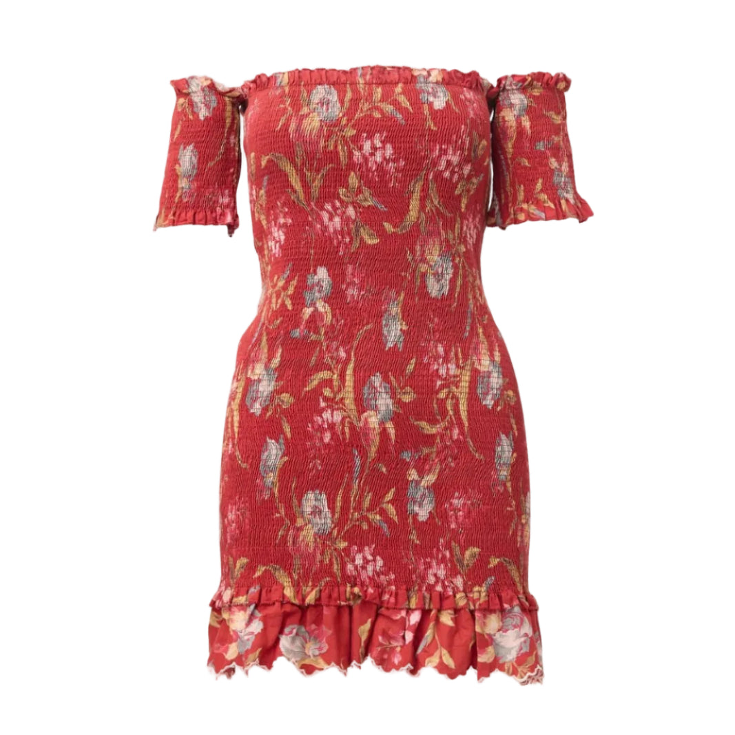 Vestido Zimmermann Floral Vermelho Tam 40 BR
