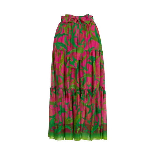 Saia Carolina Herrera Verde e Rosa Tam M BR