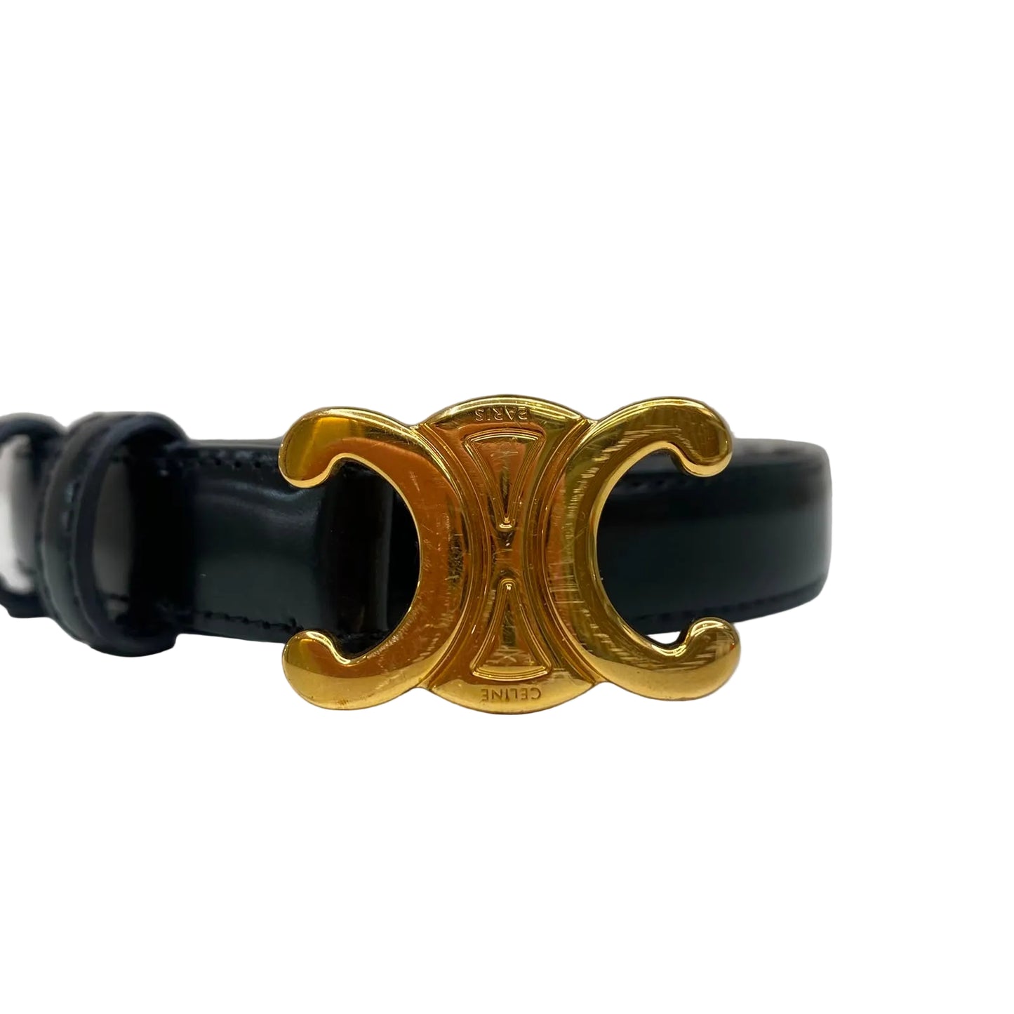 Cinto Celine Preto e Dourado