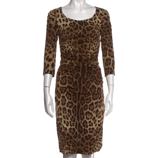 Vestido Dolce & Gabbana Animal Print Seda Tam