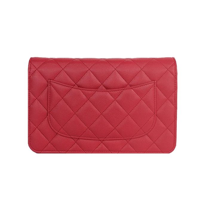 Bolsa Chanel Caviar Wallet on Chain Rosa