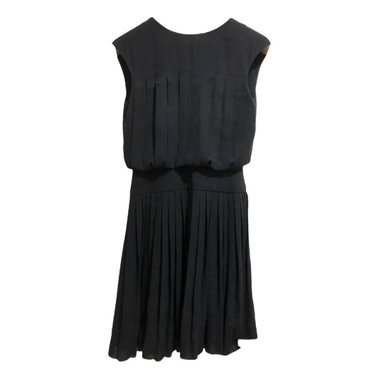Vestido Chanel Preto Plissado Tam 38 BR