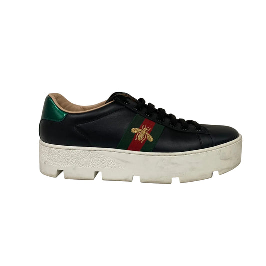 Tenis Gucci Preto Listra Tam 36,5 Br