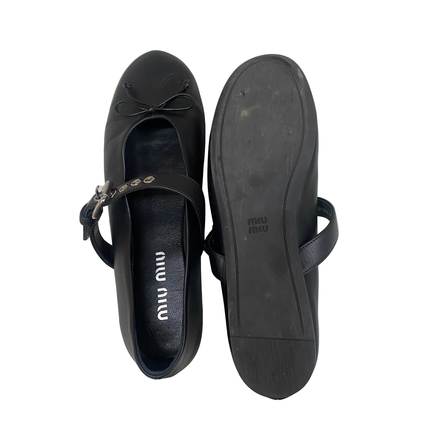 Sapatilha MIU MIU Couro Preta Tam 36,5 Br
