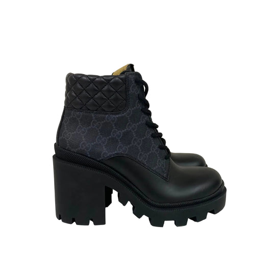Bota Gucci GG Supreme Preta Salto Tam 36 BR