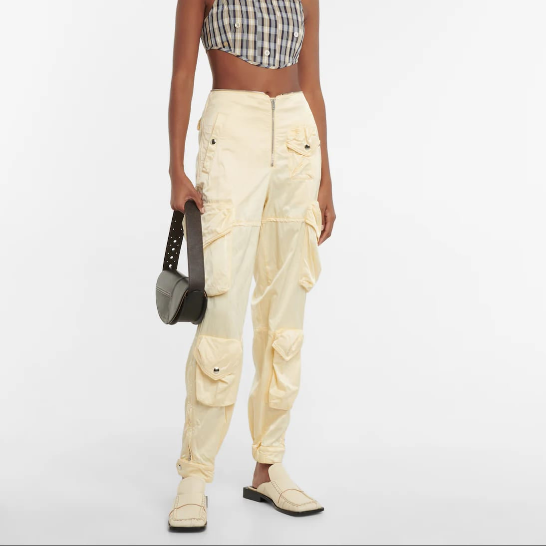 Calça Acne Studios Amarelo Manteiga Cargo Tam PP BR