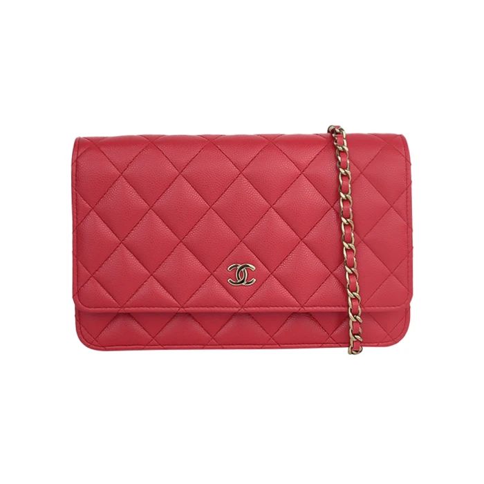 Bolsa Chanel Caviar Wallet on Chain Rosa