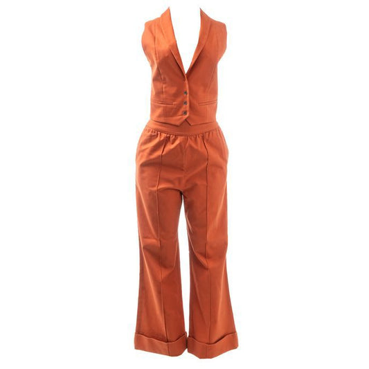 Conjunto Paula Raia Colete e Calça Laranja Tam 38 Br