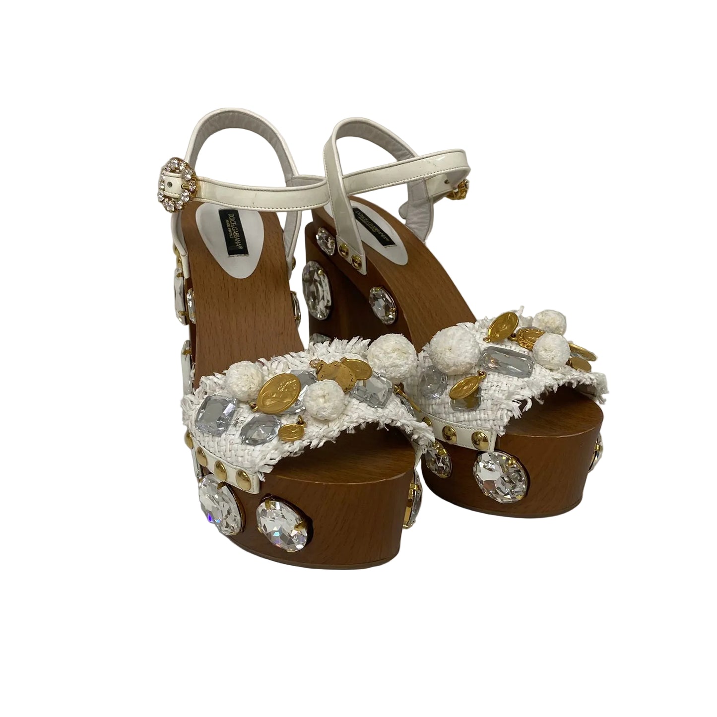 Sandalia Dolce&Gabbana Salto Madeira Tam 37,5 Br