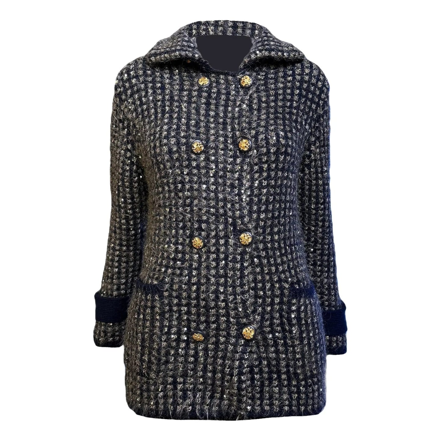 Casaco Chanel Cashmere Lantejoula Tam 36 Br