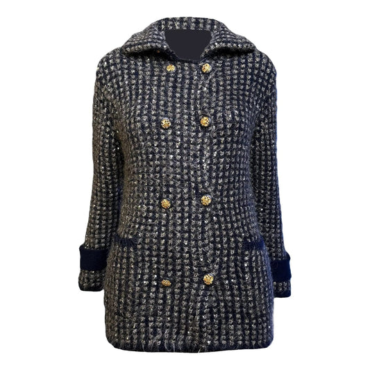Casaco Chanel Cashmere Lantejoula Tam 36 Br