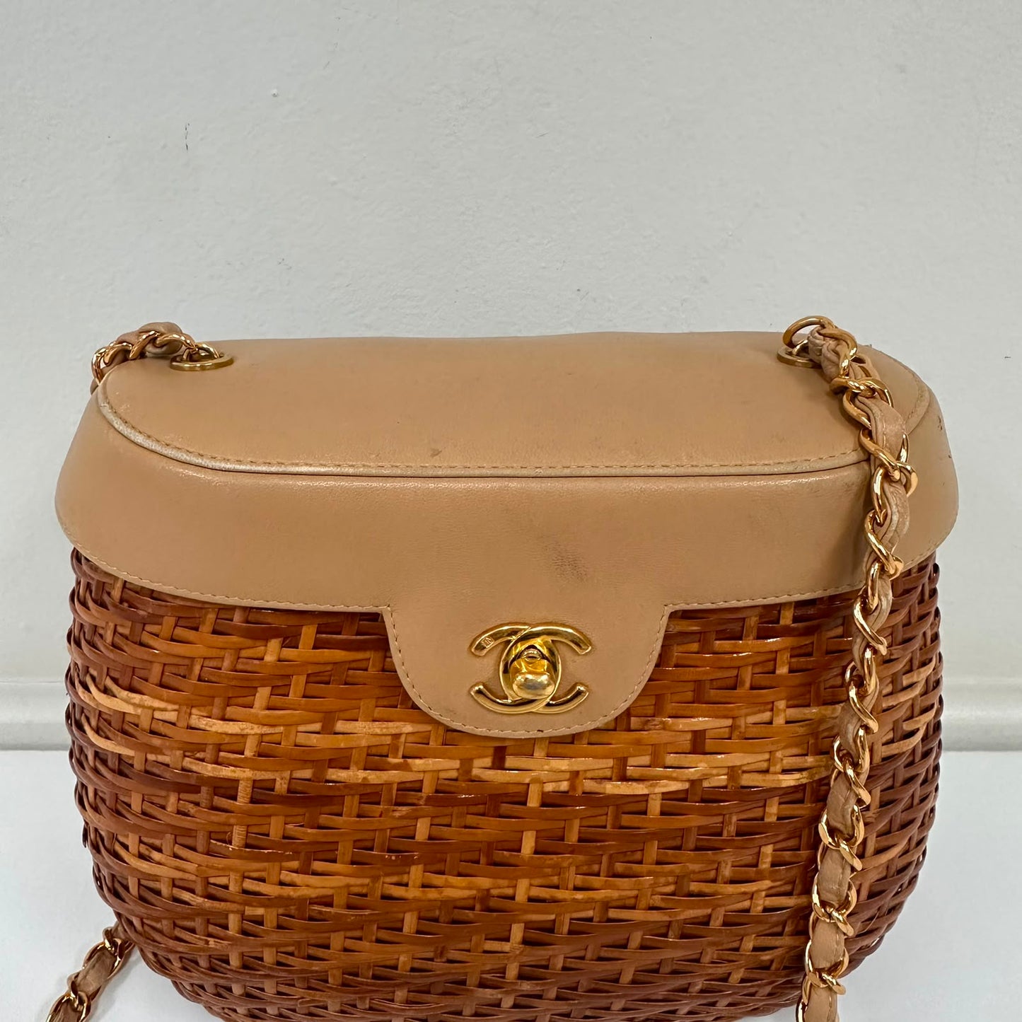 Bolsa Chanel Vintage Wicker Basket