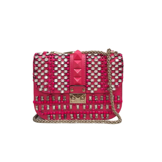 Bolsa Valentino Glamlock Rosa Pedraria