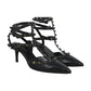 Scarpin Valentino Couro de Cobra Preto  34,5 Br