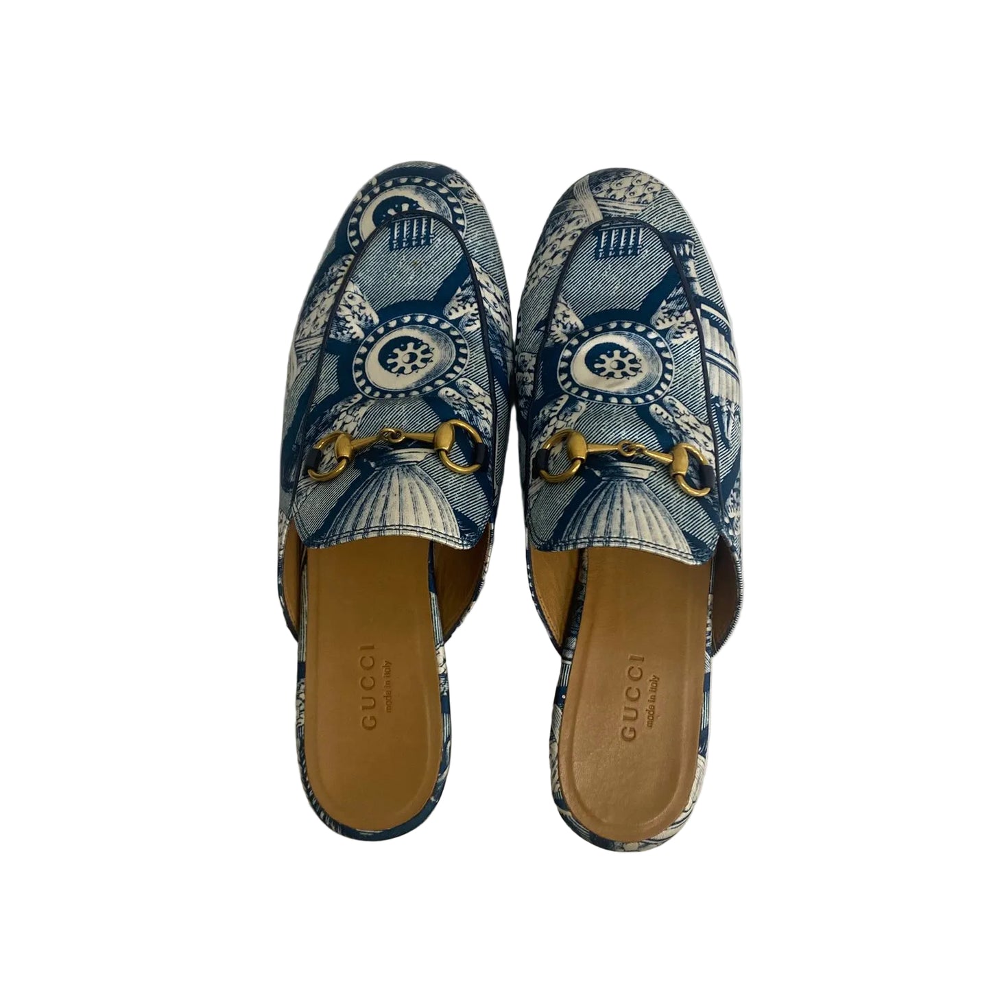 Mule Gucci Estampado Azul Tam 34,5 Br