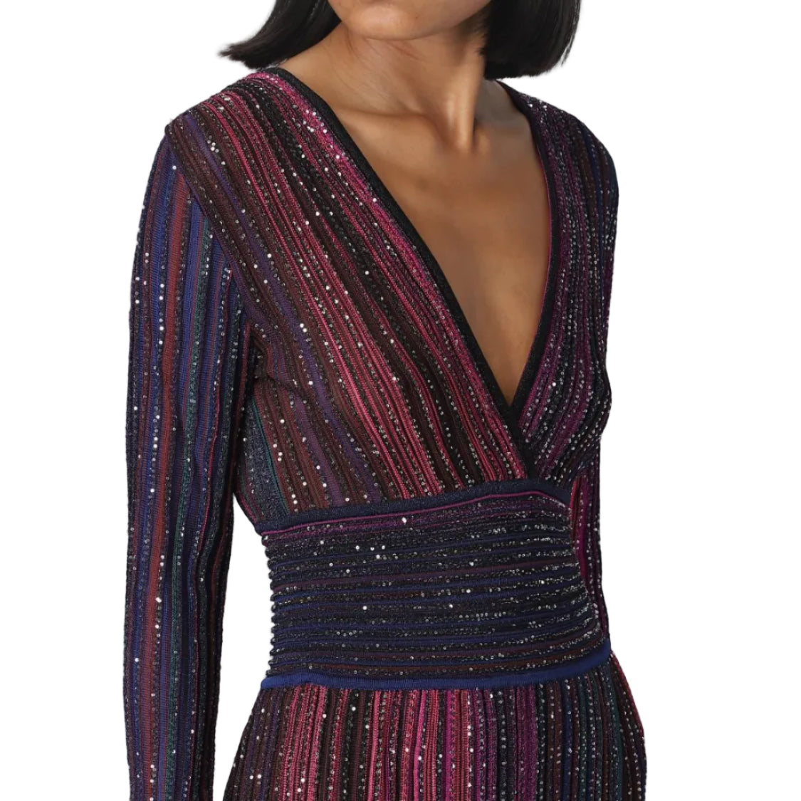 Vestido Missoni Listrado Com Lantejoula Tam 42 Br