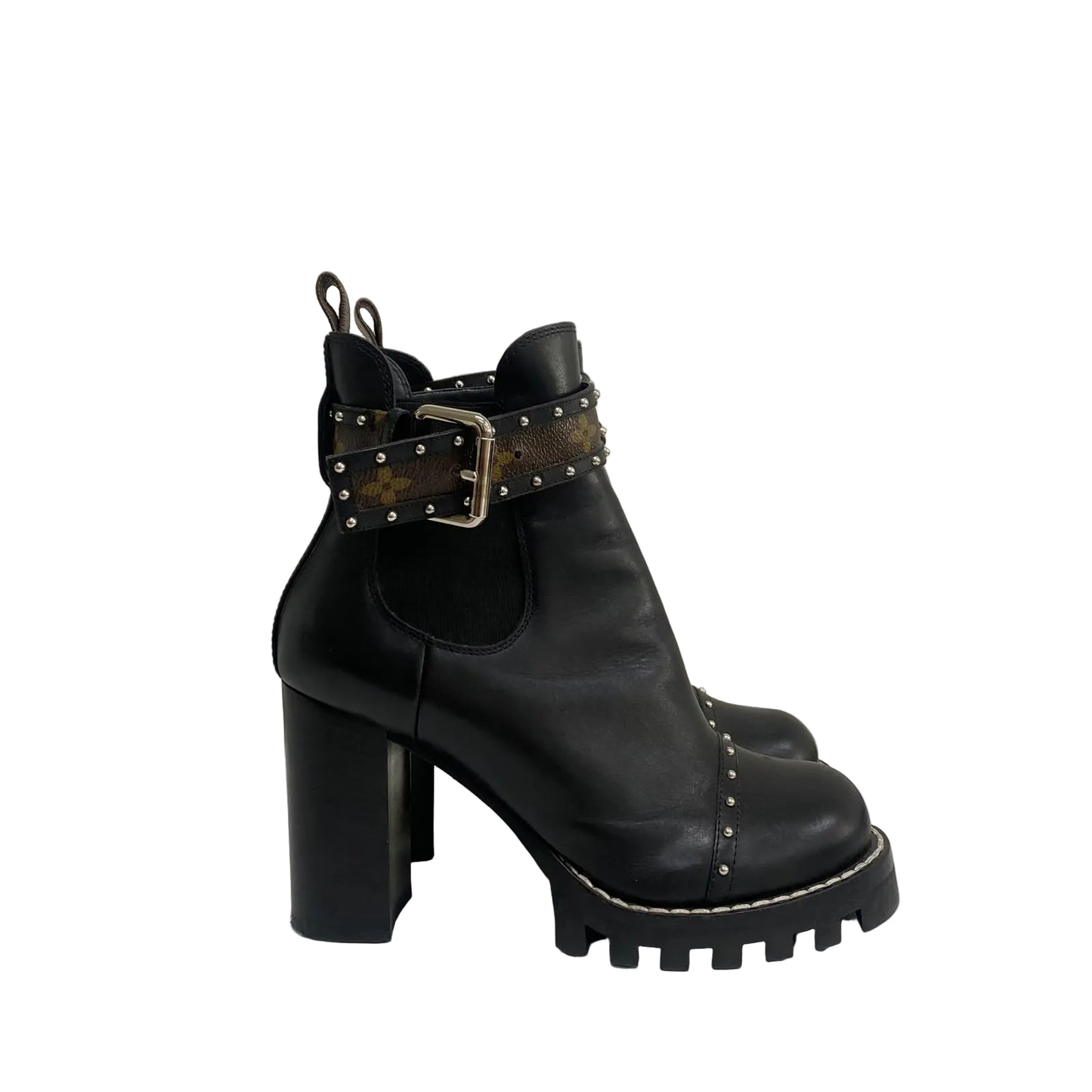 Bota Louis Vuitton Salto Alto Preta Tam 36 Br