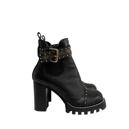 Bota Louis Vuitton Salto Alto Preta Tam 36 Br