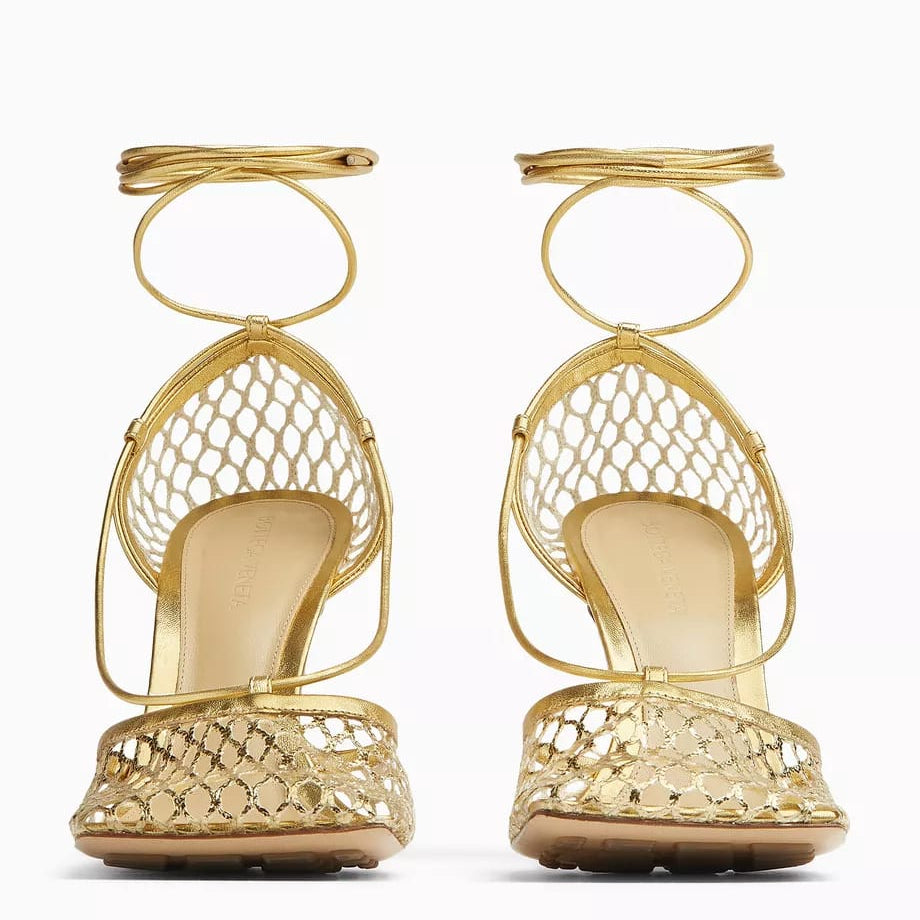 Sandalia Bottega Veneta Rede Dourada Tam 37 Br