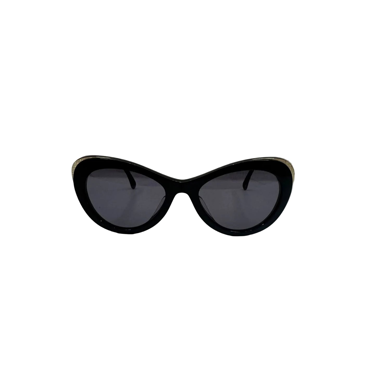 Óculos Chanel Preto Detalhe Dourado