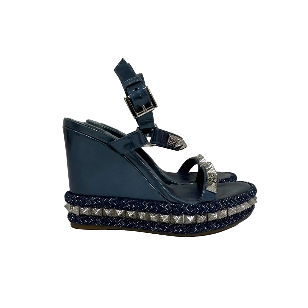 Sandalia Louboutin Azul Com Spikes Tam 34 BR