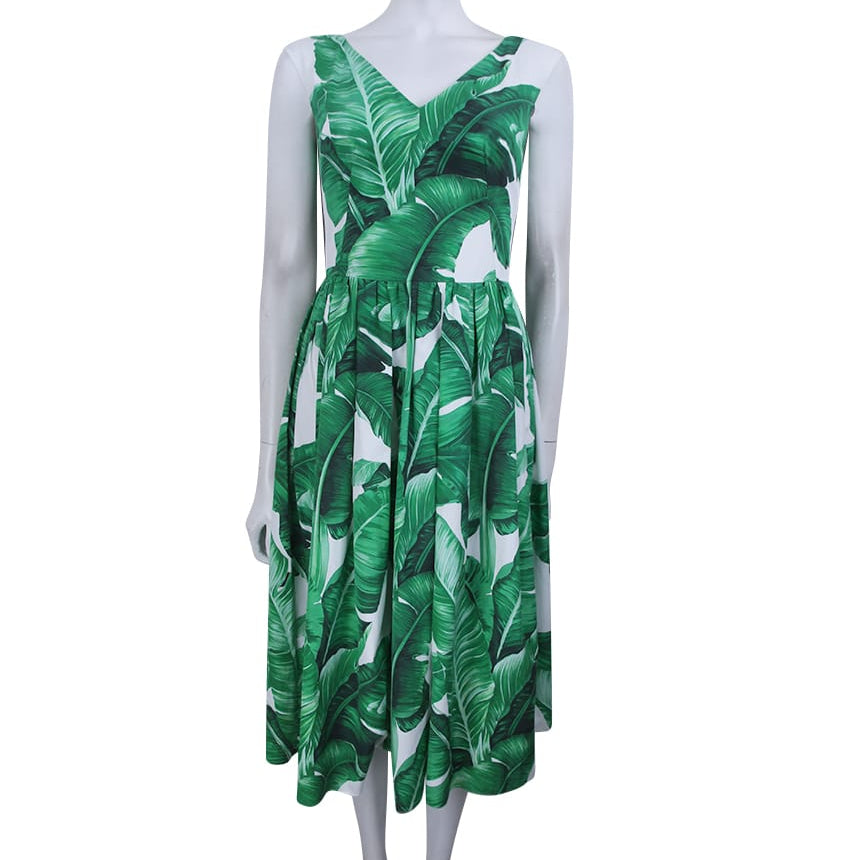 Vestido Dolce&Gabbana Estampado Verde Tam 38 Br