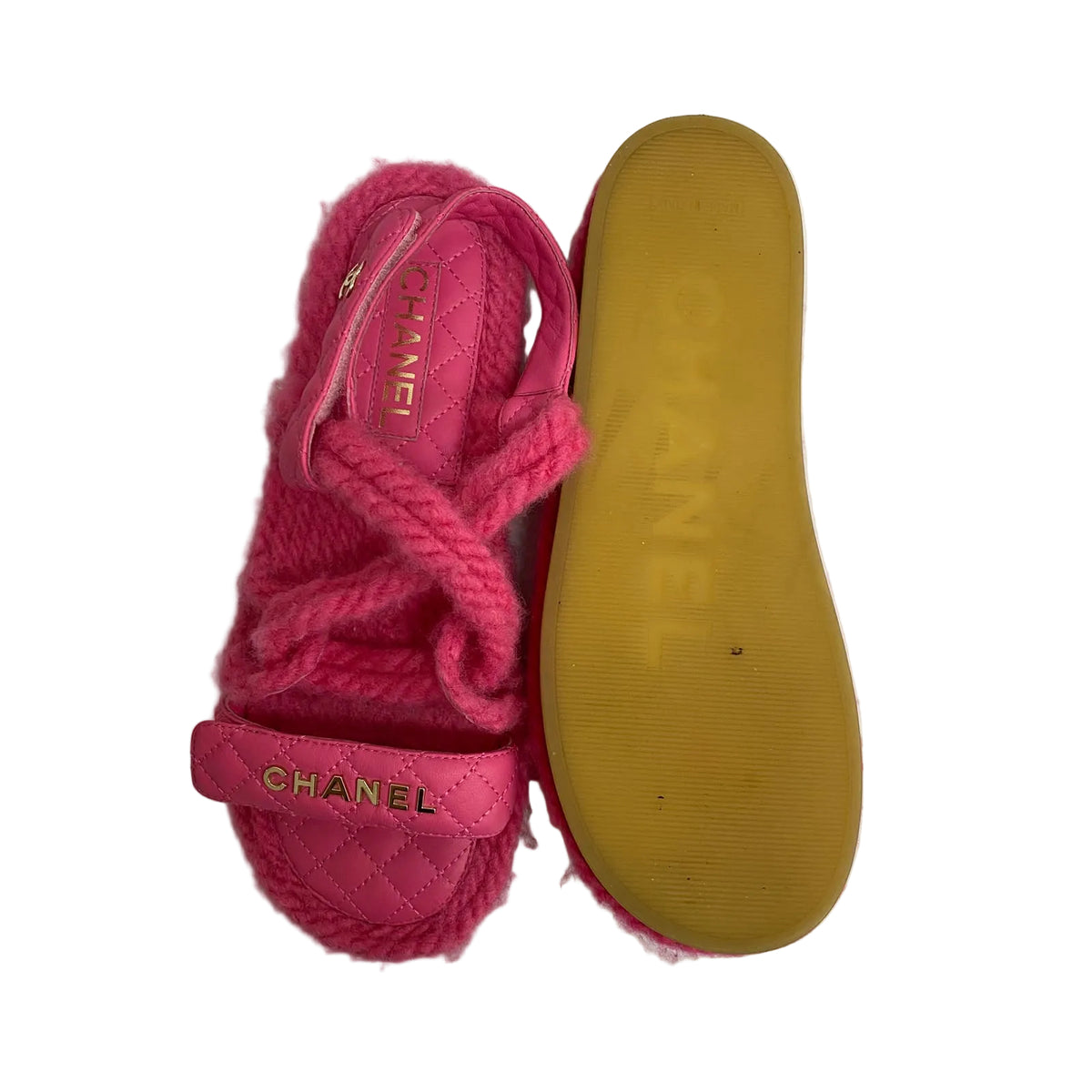 Papete Chanel Rosa Tecido Tam 38 BR