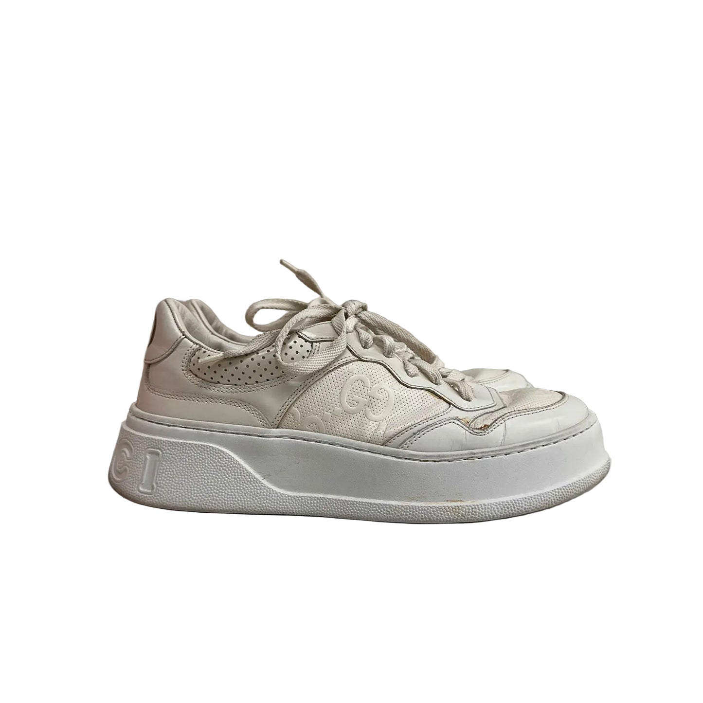 Tenis Gucci Branco Sola Branca Tam 37 Br