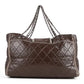 Bolsa Chanel East West Accordion Tote Marrom Grande