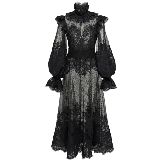 Vestido Zimmermann Midi Renda Preto Tam 36 Br