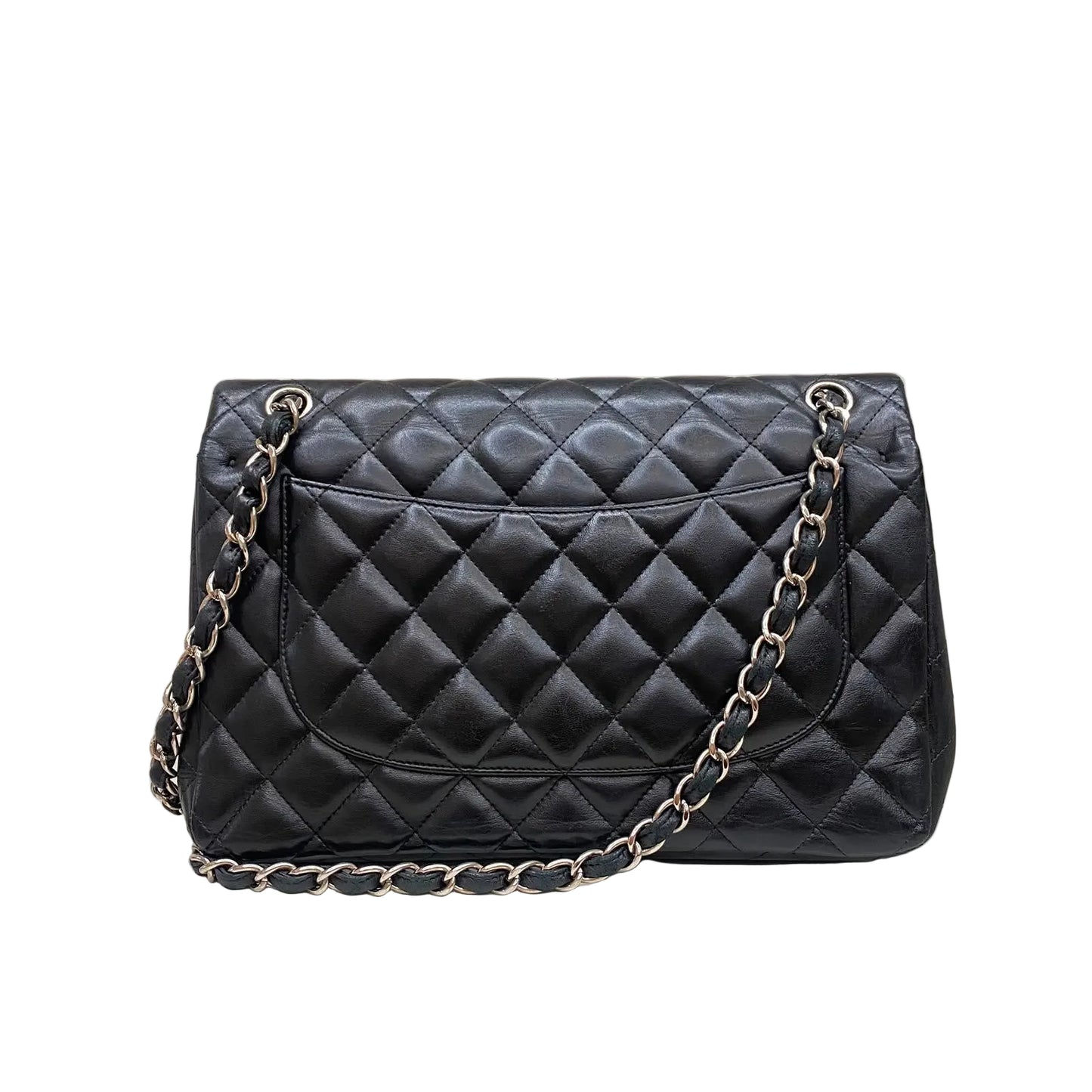 Bolsa Chanel Classic Jumbo Flap Preta Ferragem Prata
