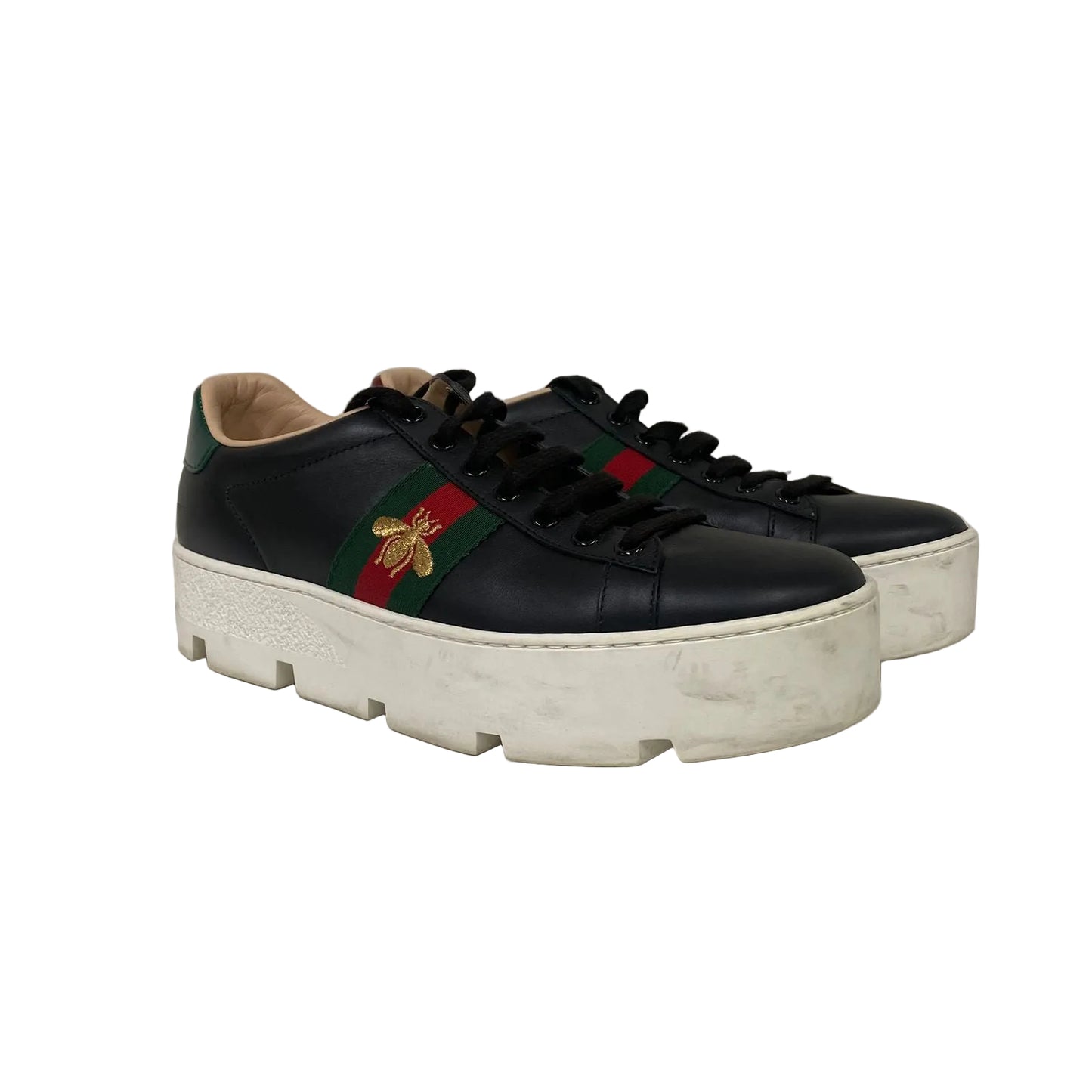 Tenis Gucci Preto Listra Tam 36,5 Br