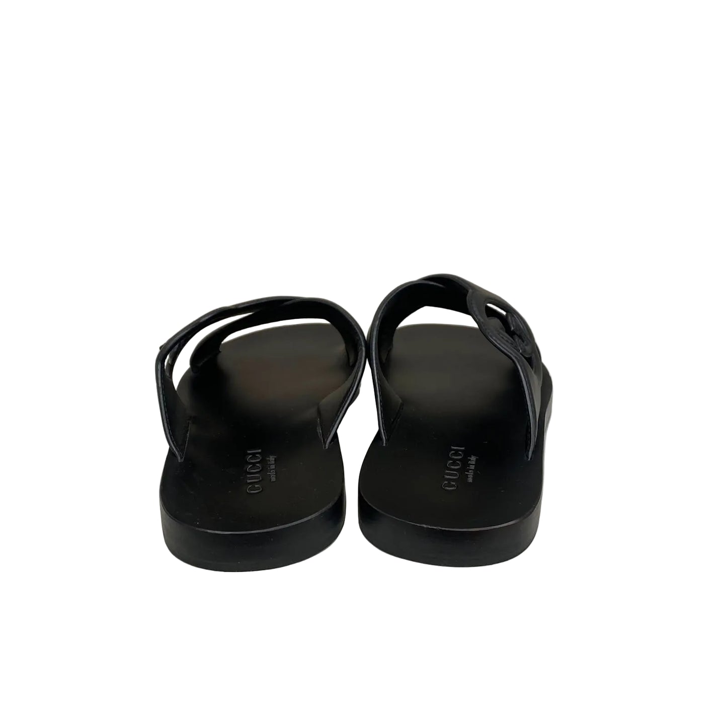 Rasteira Slide Tira Dupla Gucci Preta Tam 38 Br