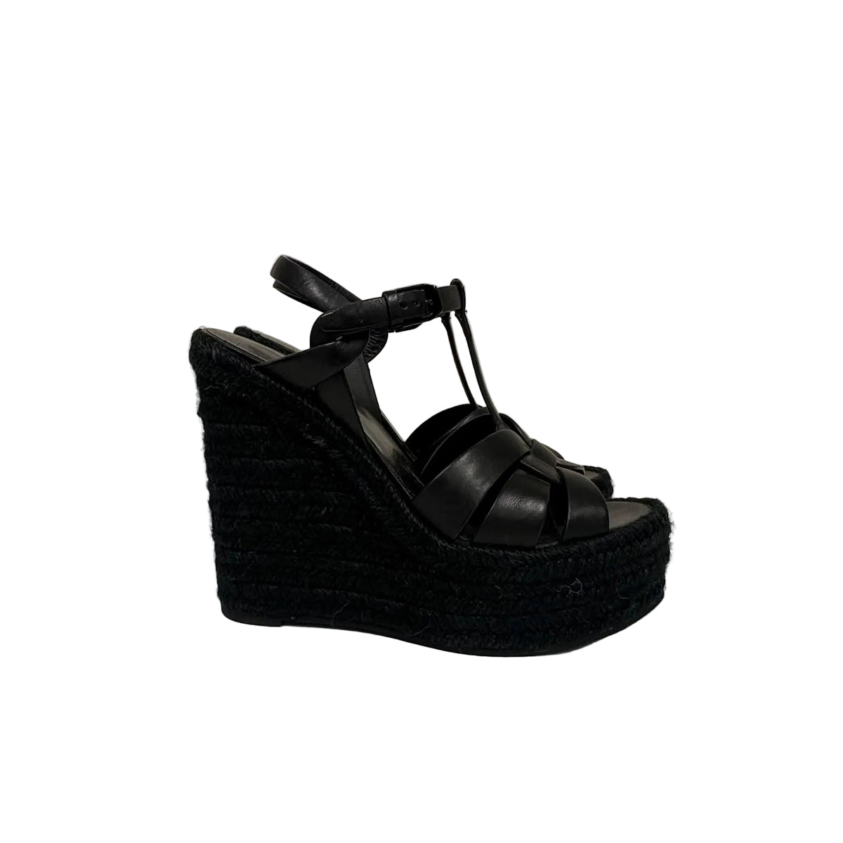 Sandalia Saint Laurent Tribute Espadrilles Wedge In Smooth Tam 34,5 BR