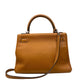 Bolsa Hermes Kelly 28 Clemence Gold Ferragem Palladium