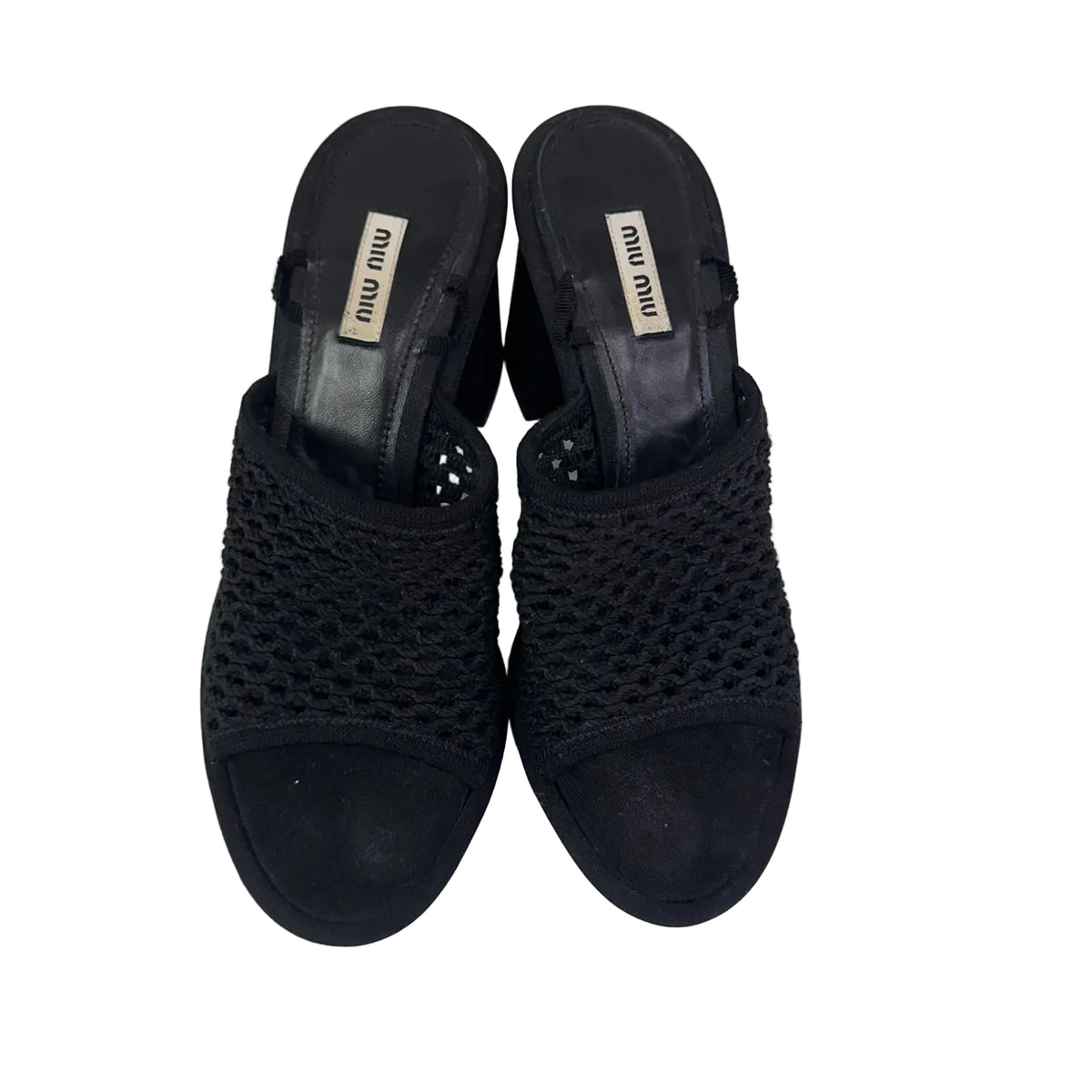 Mule Miu Miu Preto Croche Tam 36,5 BR