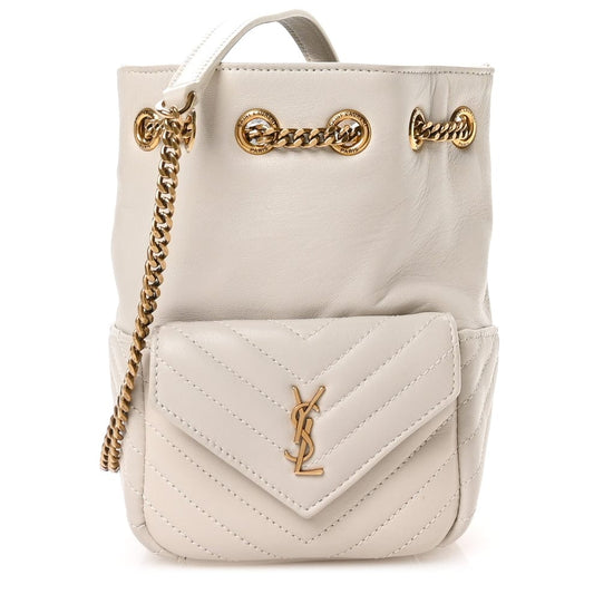 Bolsa Saint Laurent Joe Mini Bucket Off White