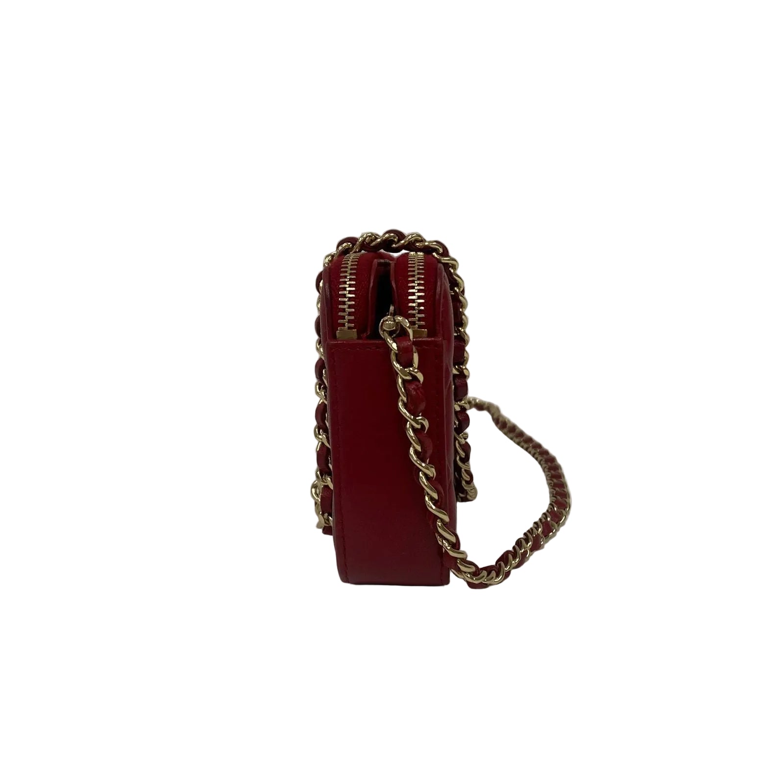 Bolsa Chanel Double Zip Wallet on Chain Vinho – Peguei Bode