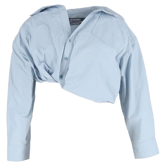 Camisa Jacquemus Curta Azul Tam 34 Br