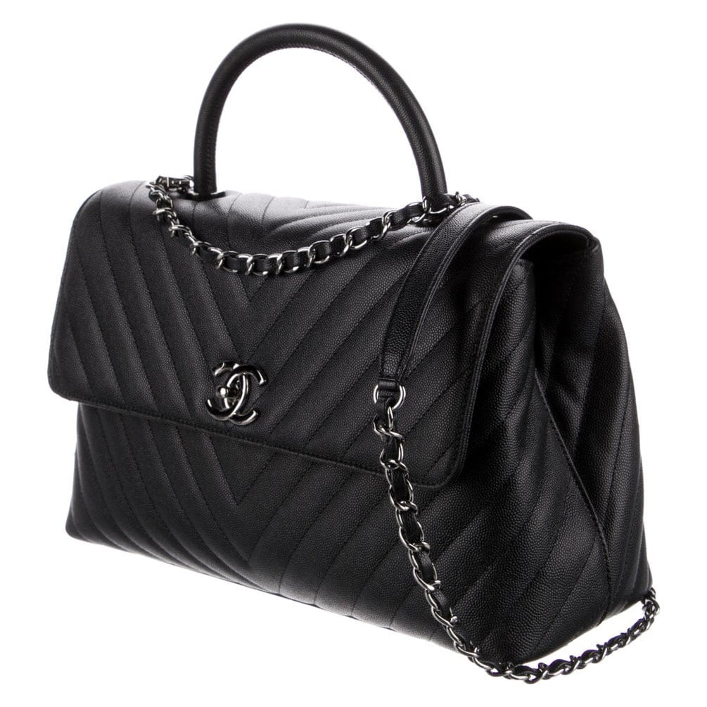 Bolsa Chanel Chevron Coco Handle Bag
