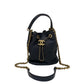Bolsa Chanel Quilted CC Drawstring Bucket Navy